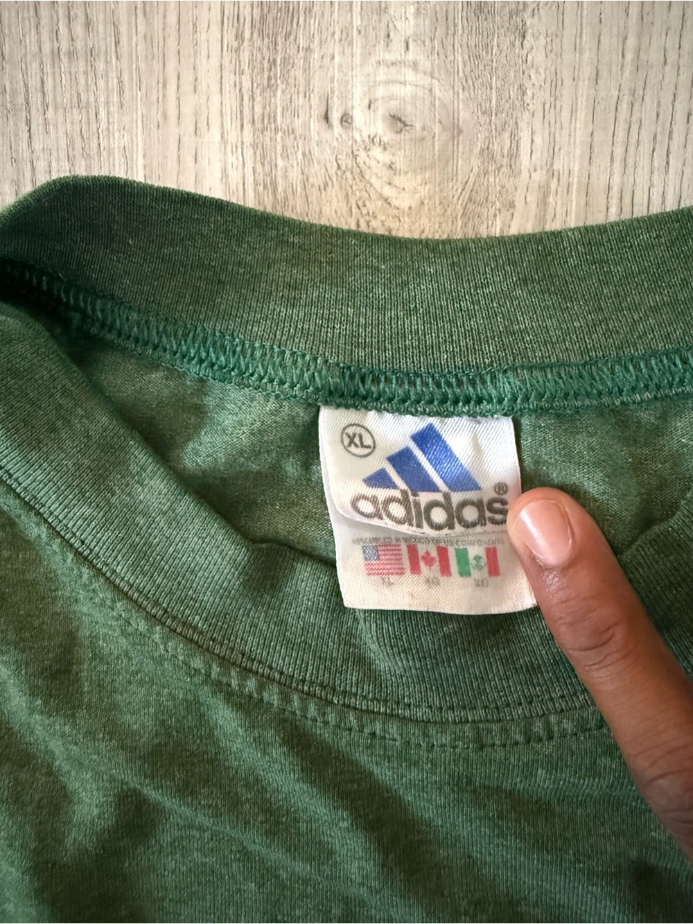 Vintage 1990s Adidas Men’s Heather Green Crewneck Sweatshirt with Logo soft rare - Picture 3 of 6
